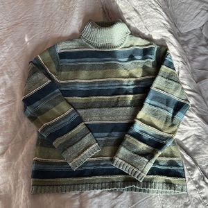 Eddie Bauer Striped Turtleneck Sweater